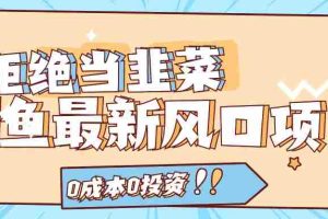 拒绝当韭菜！（11781期）闲鱼最新风口项目，0成本0投资，当日出单，日入1000+