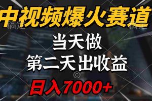 （9773期）中视频计划爆火赛道，当天做，第二天见收益，轻松破百万播放，日入7000+