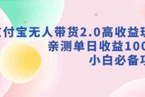（9018期）支付宝无人带货2.0高收益玩法，亲测单日收益1000+，小白必备项目