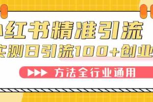 （7409期）小红书精准引流创业粉，微信每天被动100+好友