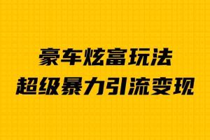 （6873期）豪车炫富独家玩法，暴力引流多重变现，手把手教学