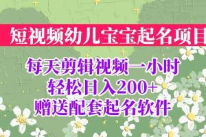 (6648期)短视频幼儿宝宝起名项目,全程投屏实操,赠送配套软件