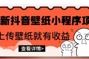 （2775期）最新抖音壁纸小程序项目，上传壁纸就有收益【躺赚收益】