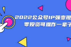 (2460期)2022公众号IP强变现项目,零投资可操作一辈子