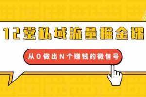 （1659期）12堂私域流量掘金课：打通私域４大关卡，从０做出Ｎ个赚钱的微信号