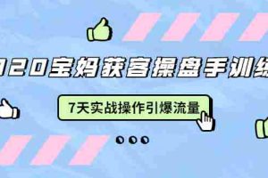 （1542期）2020宝妈获客操盘手训练营：7天实战操作引爆 母婴、都市、购物宝妈流量