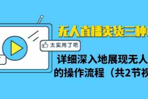 (1361期)无人直播卖货三种模式:详细深入地展现无人直播的操作流程(共2节视频)