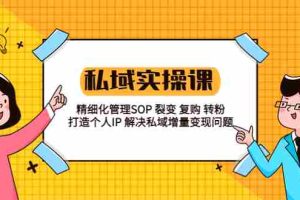 （5805期）私域实战课程：精细化管理SOP 裂变 复购 转粉 打造个人IP 私域增量变现问题