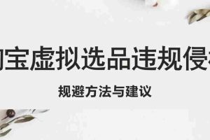 （5399期）淘宝虚拟违规侵权规避方法与建议，6个部分详细讲解，做虚拟资源必看！