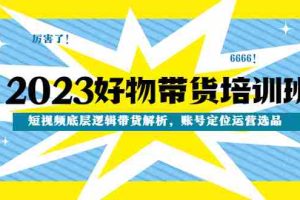 （4754期）2023好物带货培训班：短视频底层逻辑带货解析，账号定位运营选品