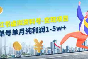 （4530期）小红书虚拟资料号-变现项目：单号单月纯利润1-5w+实操玩法分享