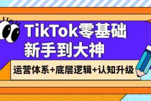 (3680期)TikTok零基础新手到大神:运营体系+底层逻辑+认知升级(9节系列课)