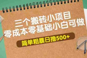 （3647期）三个搬砖小项目，零成本零基础小白简单粗暴轻松日撸500+