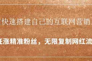 （1427期）如何快速搭建自己的互联网营销系统，疯狂涨精准粉丝，无限复制网红流量