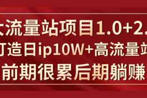 （1425期）《大流量站项目1.0+2.0》打造日ip10W+高流量站，前期很累后期躺赚