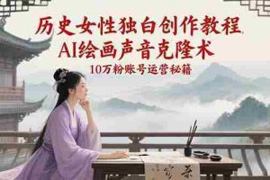 （15186期）历史女性独白创作教程，AI绘画声音克隆术，10万粉账号运营秘籍