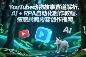 （15174期）YouTube动物故事赛道解析，AI+RPA自动化制作教程，情感共鸣内容创作指南