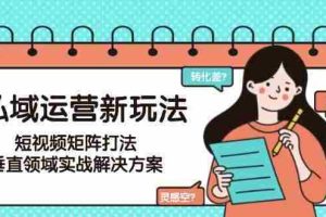 （15069期）私域运营新玩法，短视频矩阵打法，垂直领域实战解决方案（更新6月）