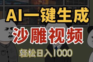 （14756期）AI一键生成沙雕视频，一条视频千万播放，轻松日入1000