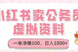 （14627期）小红书卖公务员虚拟资料，一单净赚100，日入1000+