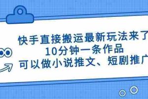 （14450期）快手直接搬运最新玩法来了，10分钟一条作品，可以做小说推文、短剧推广…