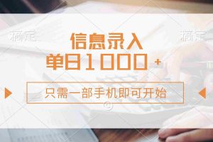 （14160期）信息录入，几秒钟一单，只需一部手机即可开始，0成本，每天1000+