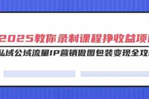 （14486期）2025教你录制课程挣收益项目，私域公域流量IP营销做图包装变现全攻略