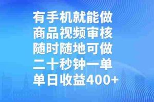 （14446期）有手机就能做，商品视频审核，随时随地可做，二十秒钟一单，单日收益400+