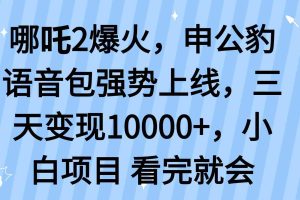 （14397期）哪吒2爆火，利用这波热度，申公豹语音包强势上线，三天变现10…