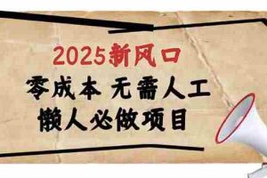 （14342期）2025新风口，懒人必做项目，零成本无需人工，轻松上手无门槛