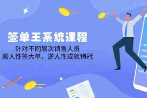 （14278期）签单王系统课程，针对不同层次销售人员，顺人性签大单，逆人性成就销冠