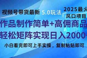 （14191期）视频号带货最新5.0玩法，作品制作简单，当天起号，复制粘贴，轻松矩阵…
