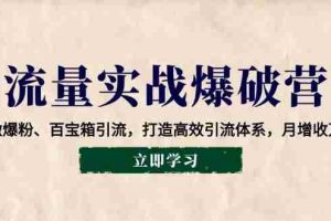 （14039期）流量实战爆破营：企微爆粉、百宝箱引流，打造高效引流体系，月增收万元