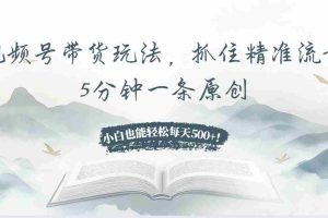 （13492期）视频号带货玩法，抓住精准流量，5分钟一条原创，小白也能轻松每天500+！