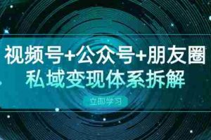 （13174期）视频号+公众号+朋友圈私域变现体系拆解，全体平台流量枯竭下的应对策略