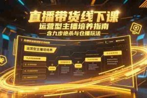 （15281期）直播带货线下课，运营型主播培养指南，含九步绝杀与仓播玩法