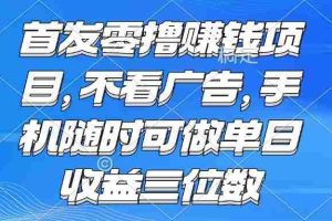 （15388期）零撸赚钱项目 不看广告 手机随时可做 单日收益三位数