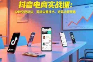 （15478期）抖音电商实战课：12种变现玩法，剪辑去重技术，矩阵运营策略