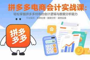 （15767期）拼多多电商会计实战课：轻松掌握拼多多特有的会计逻辑与数据分析能力