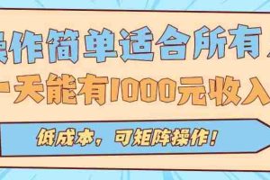 （15910期）操作简单适合所有人全自动挂机项目，一天能有1000元收入，低成本，可矩…
