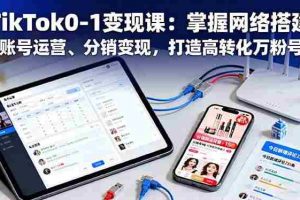 （16334期）TikTok0-1变现课：掌握网络搭建、账号运营、分销变现，打造高转化万粉号