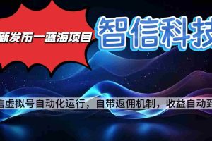 （16345期）最新蓝海项目，智信科技号全自动项目，无需人工，单电脑日收益2000+单…
