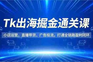 （16820期）Tk出海掘金通关课，小店运营、直播带货、广告投流，打通全链路盈利闭环
