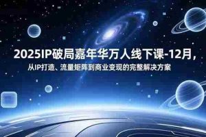 （16885期）2025IP破局嘉年华万人线下课-12月，从IP打造、流量矩阵到商业变现的完整解决方案