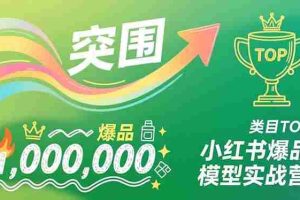 （16922期）小红书爆品模型实战营，从新品突围到成为类目TOP，可复制路径，打造多个营收百万级爆品