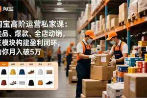 （16934期）淘宝高阶运营私家课：选品、爆款、全店动销，三模块构建盈利闭环，助你月入破5万（更新12月）