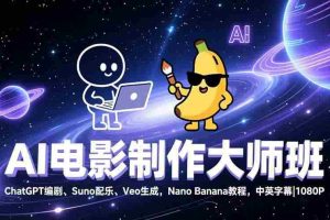 （17011期）AI电影制作大师班：ChatGPT编剧、Suno配乐、Veo生成，Nano Banana教程，中英字幕|1080P
